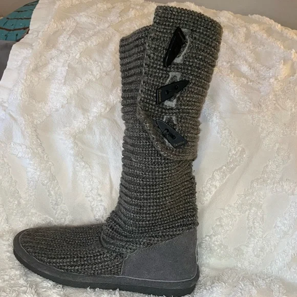 Bearpaw women's knit tall fold over boot deals